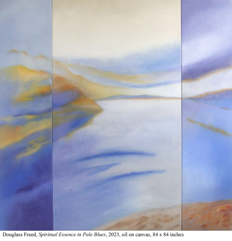 Douglass Freed, Spiritual Essence in Pale Blues, 2022, oil on canvas, 84 x 84 inches