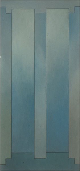 Harbor, Column Structure #4-84, oil on canvas, 91" x 43.75", 1984, Collection of Daum Museum of Contemporary Art