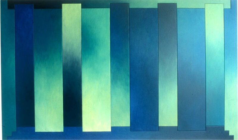 Day and Night, Column Structure #1-85, oil on canvas, 90" x 151.33", 1985