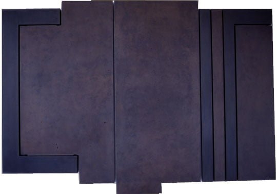 Seven Panel Steel C Structure in Black and Brown, steel, 72" x 101.75" x 3.125", 1993, Private Collection