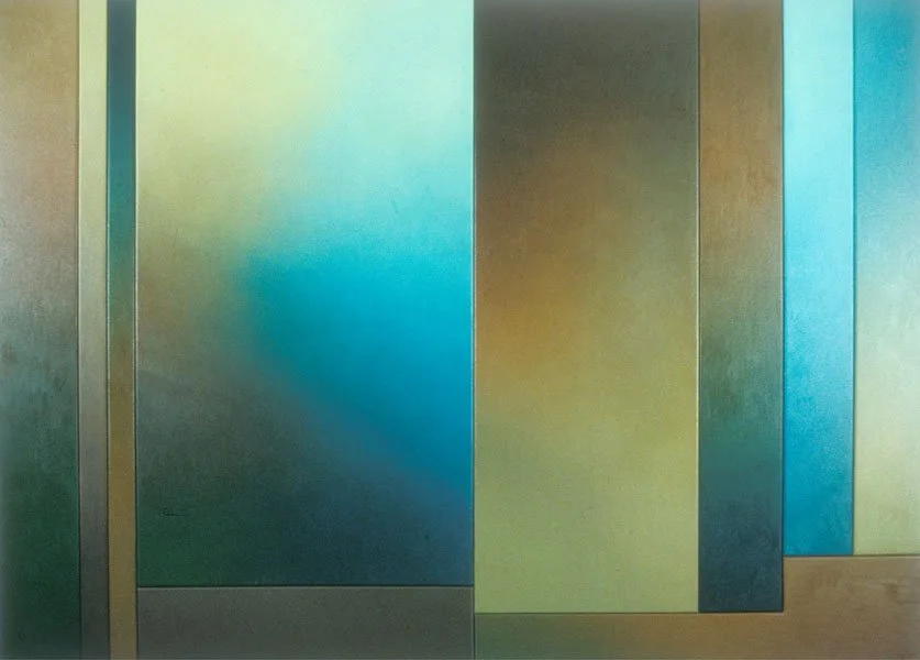 Gives Itself to Beauty - Ten Panel Horizontal Structure, oil on canvas, 90" x 124.5", 1996