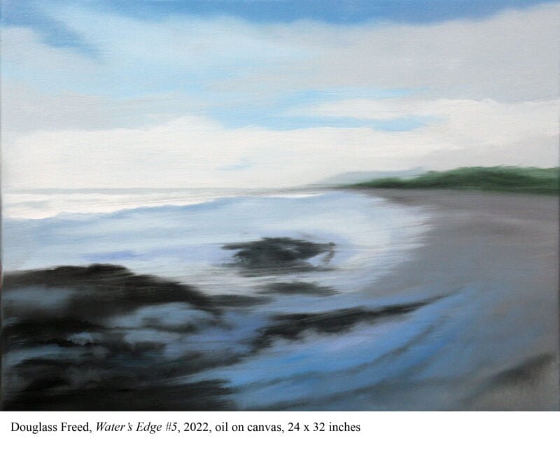 Douglass Freed, Water's Edge #5, 2022, oil on canvas, 24 × 32 inches