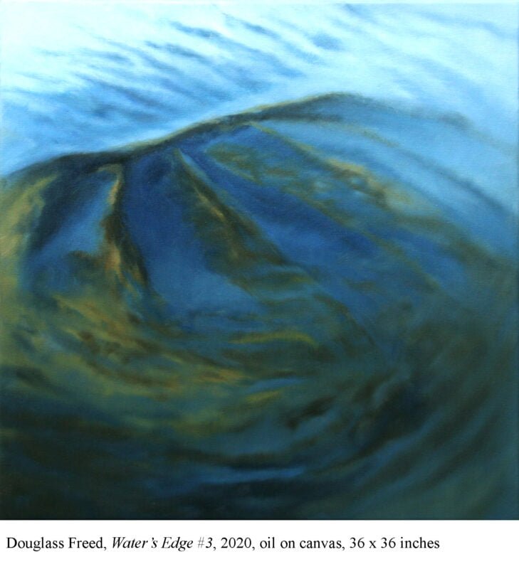 Douglass Freed, Water's Edge #3, 2020, oil on canvas, 36 x 36 inches