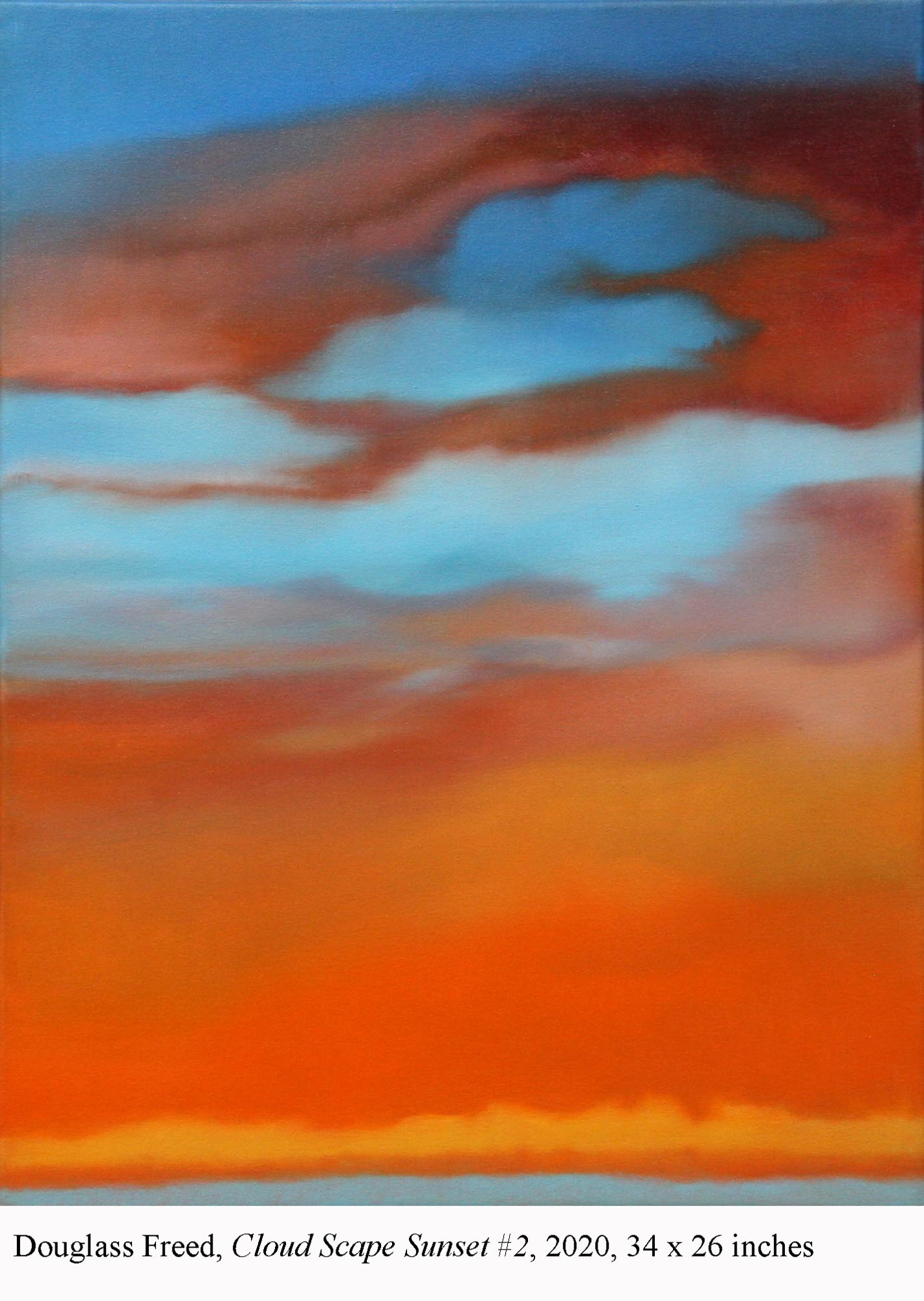 Cloud Scape Sunset #2, oil on canvas, 34" x 26", 2020