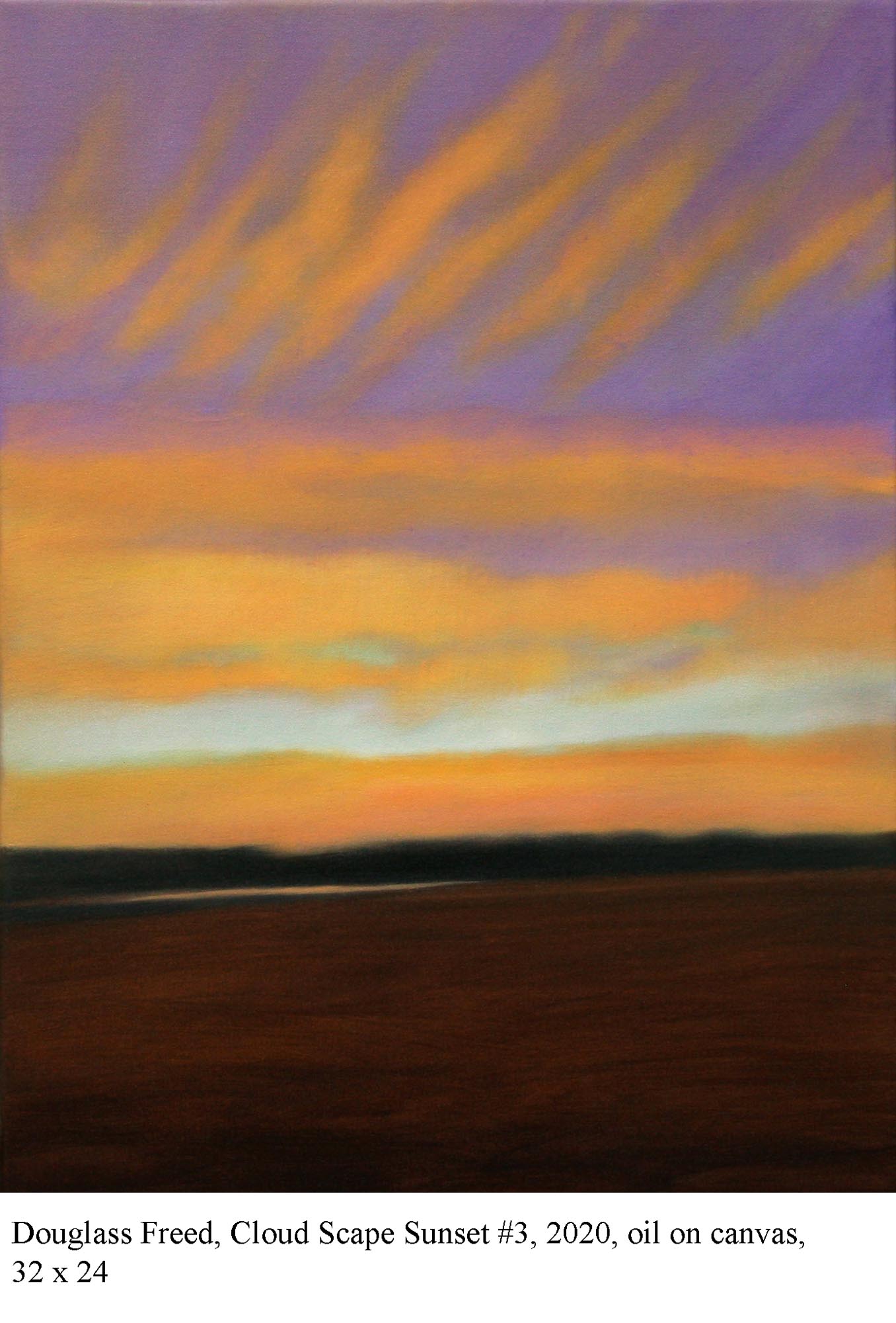 Cloud Scape Sunset #3, oil on canvas, 32" x 24", 2020