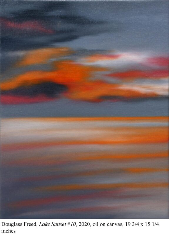 Lake Sunset #10, oil on canvas, 19 3/4" x 15 1/4", 2020