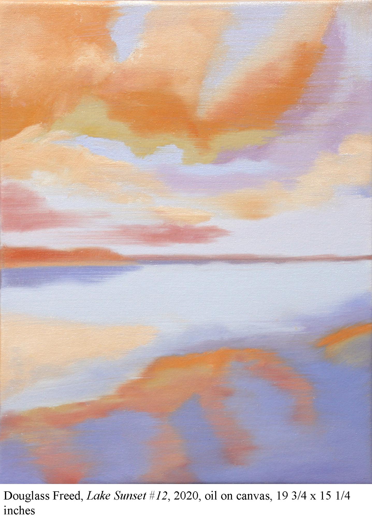 Lake Sunset #12, oil on canvas, 19 3/4" x 15 1/4", 2020