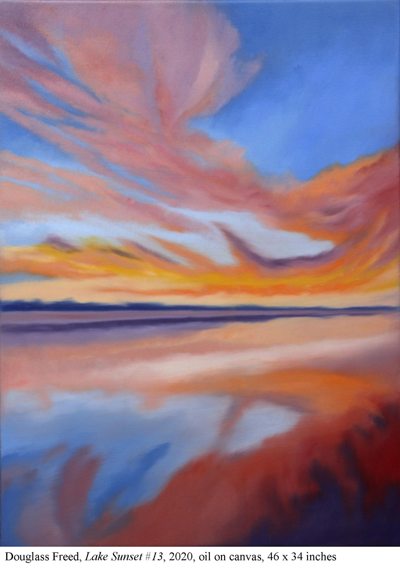Lake Sunset #13, oil on canvas, 46" x 34", 2020