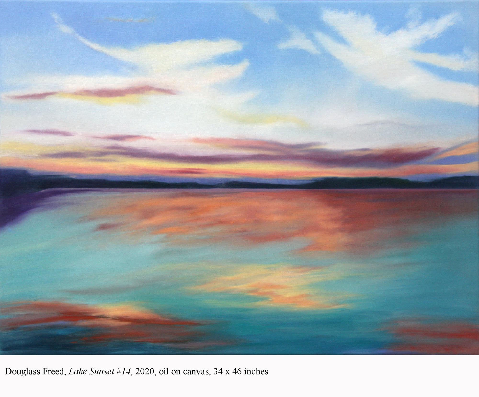 Lake Sunset #14, oil on canvas, 34" x 46", 2020
