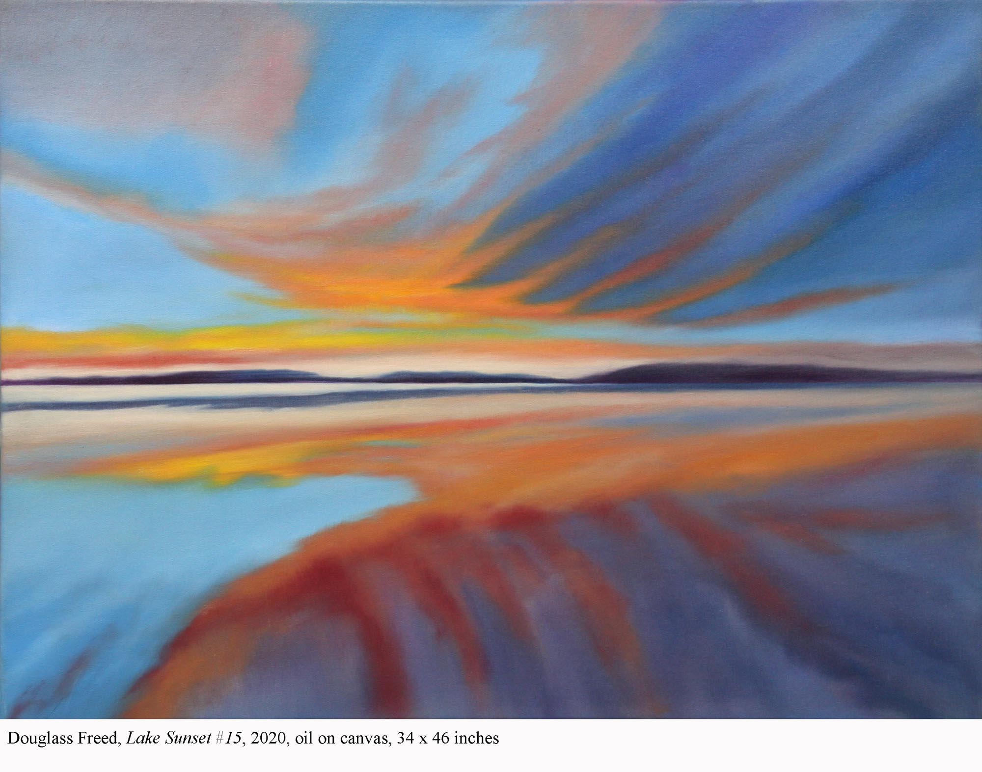 Lake Sunset #15, oil on canvas, 34" x 46", 2020