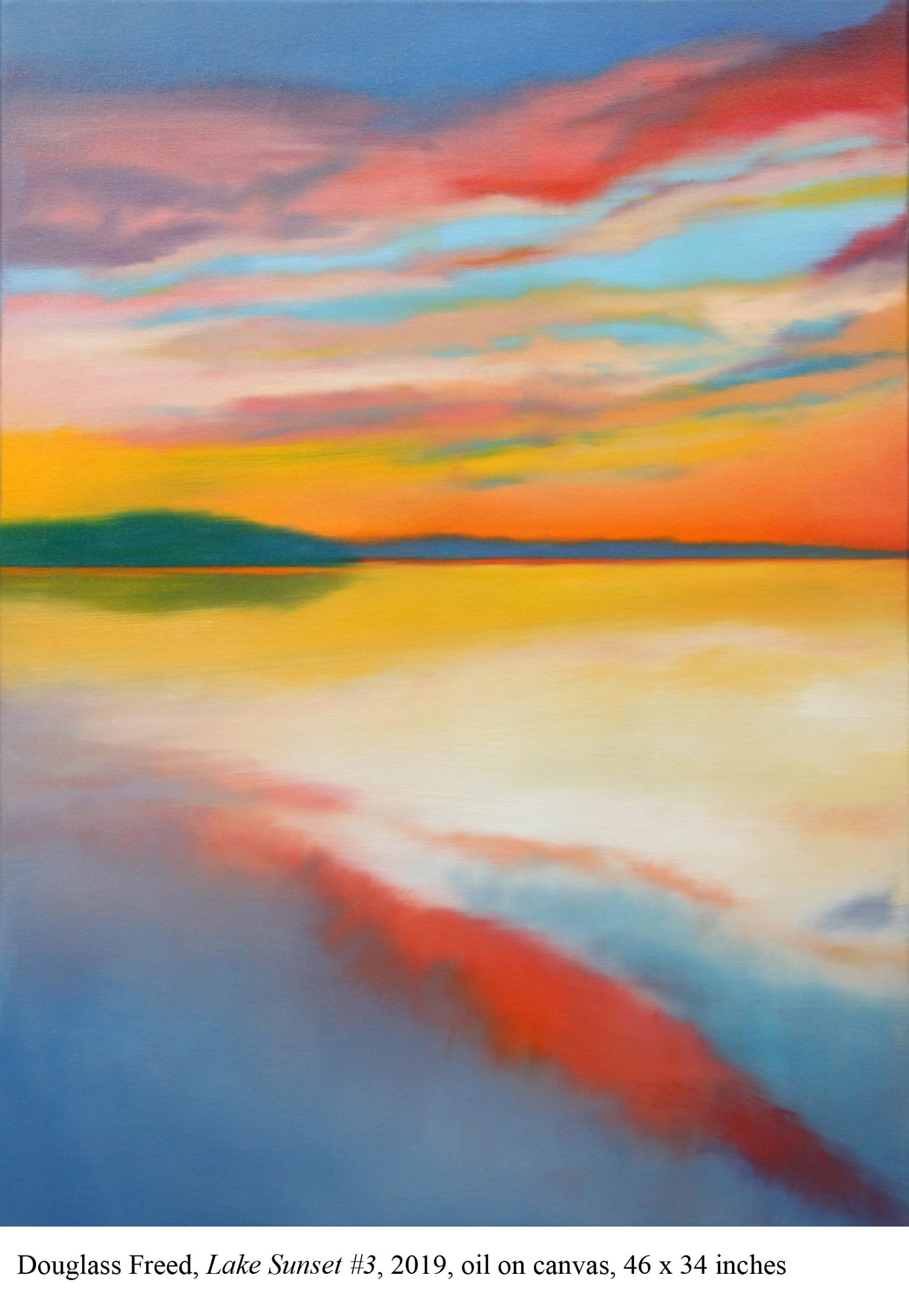 Lake Sunset #3, oil on canvas, 46" x 34", 2019