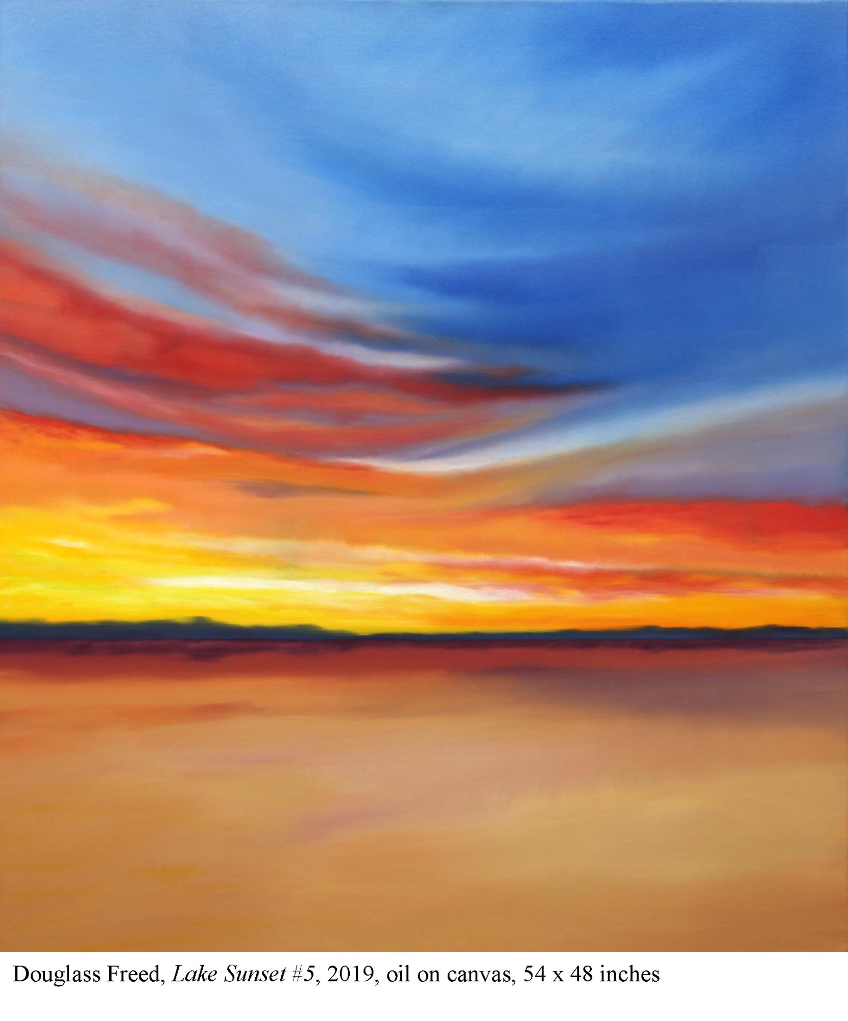 Lake Sunset #5, oil on canvas, 54" x 48", 2019