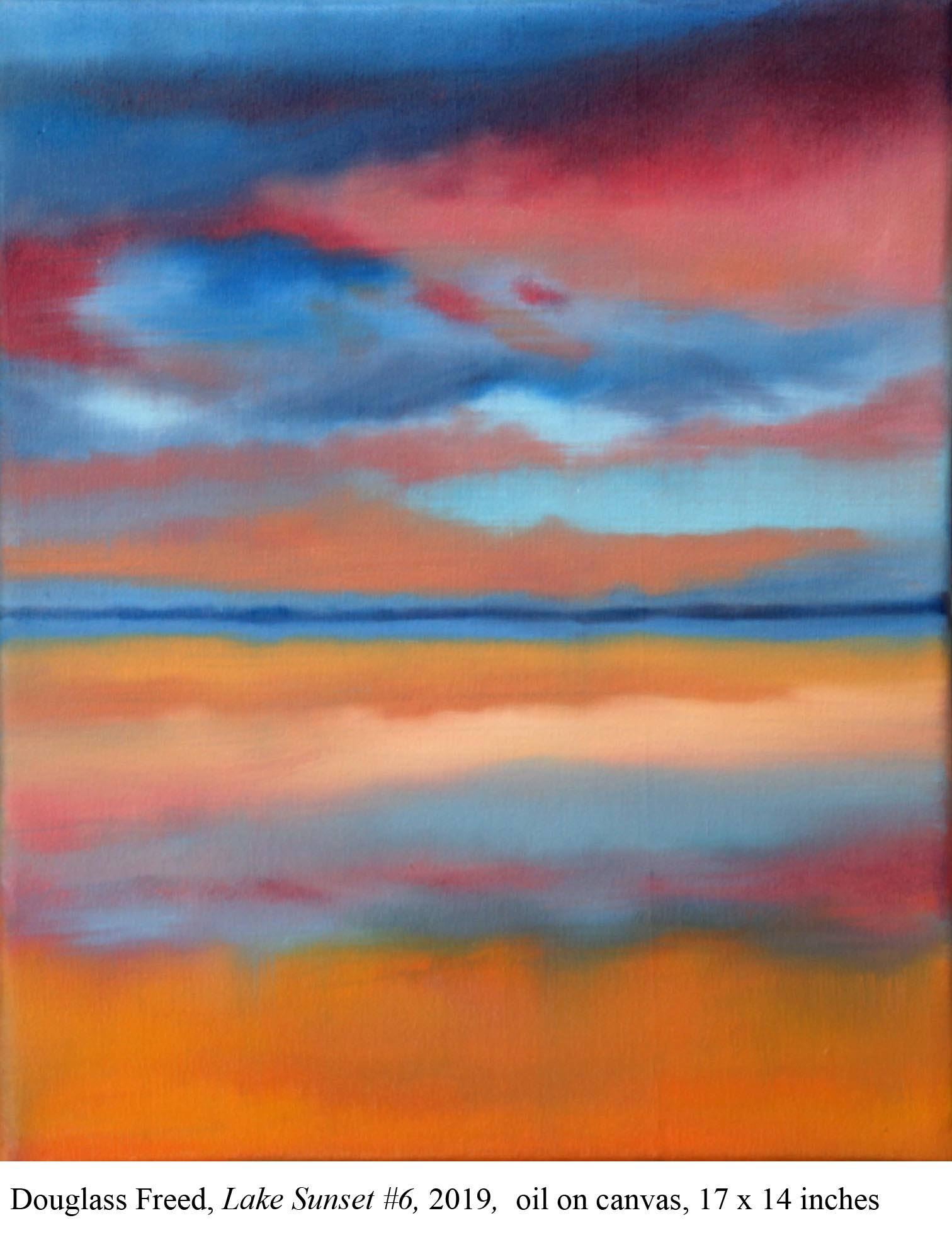 Lake Sunset #6, oil on canvas, 17" x 14", 2019