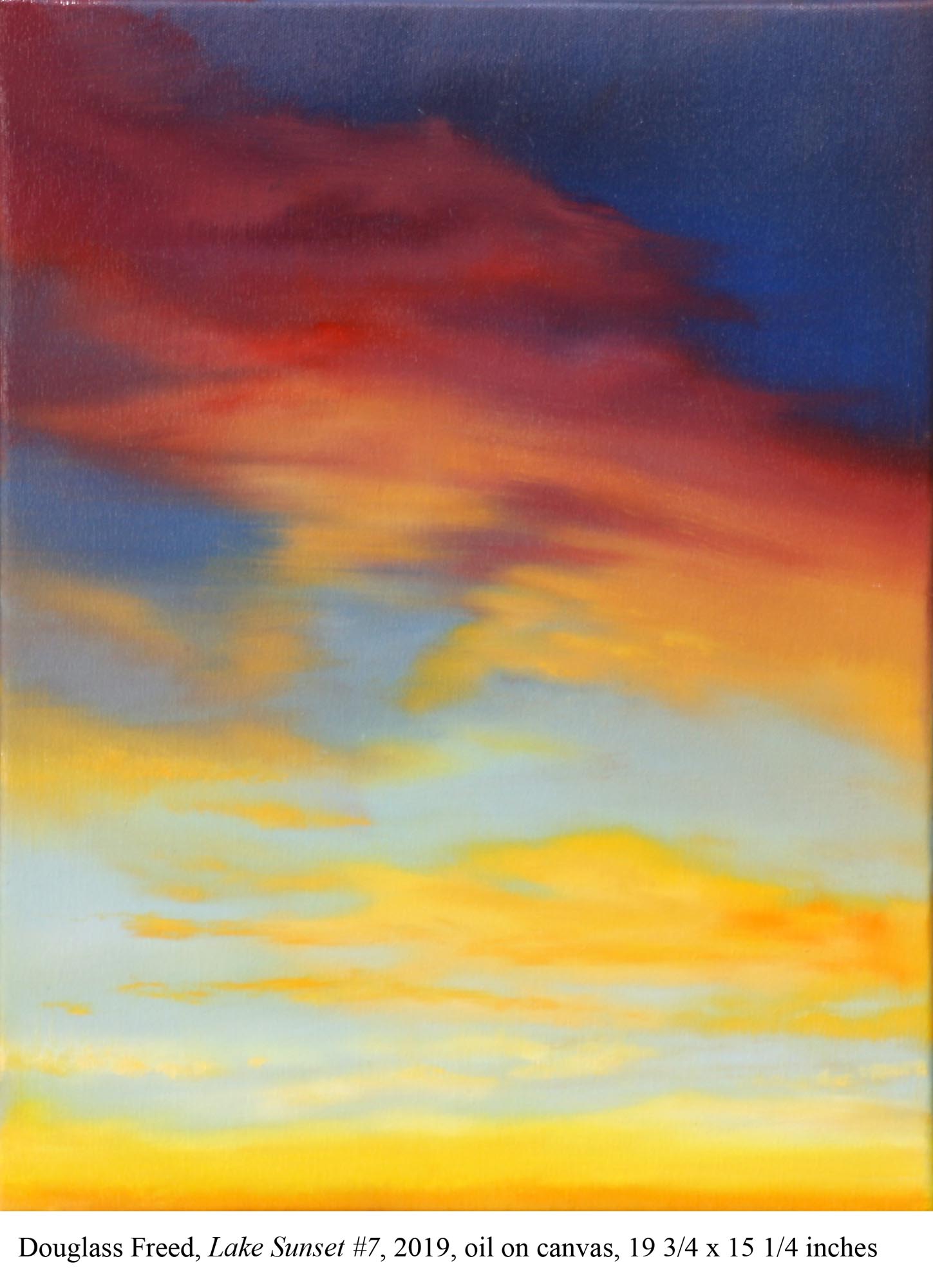 Lake Sunset #7, oil on canvas, 19 3/4" x 15 1/4", 2019