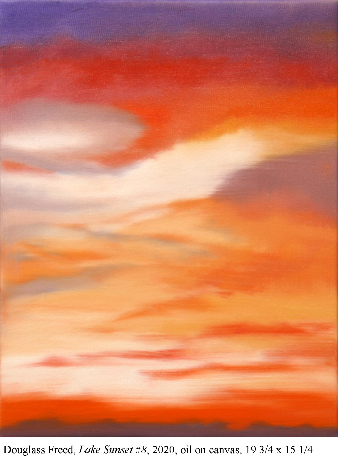 Lake Sunset #8, oil on canvas, 19 3/4" x 15 1/4", 2020