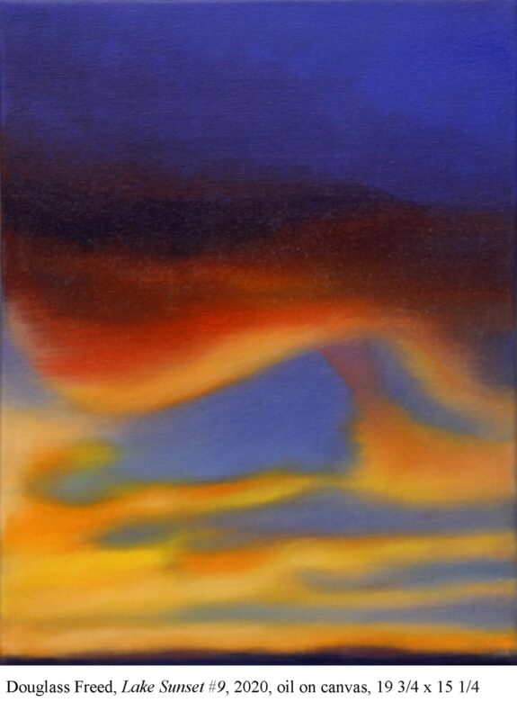 Lake Sunset #9, oil on canvas, 19 3/4" x 15 1/4", 2020