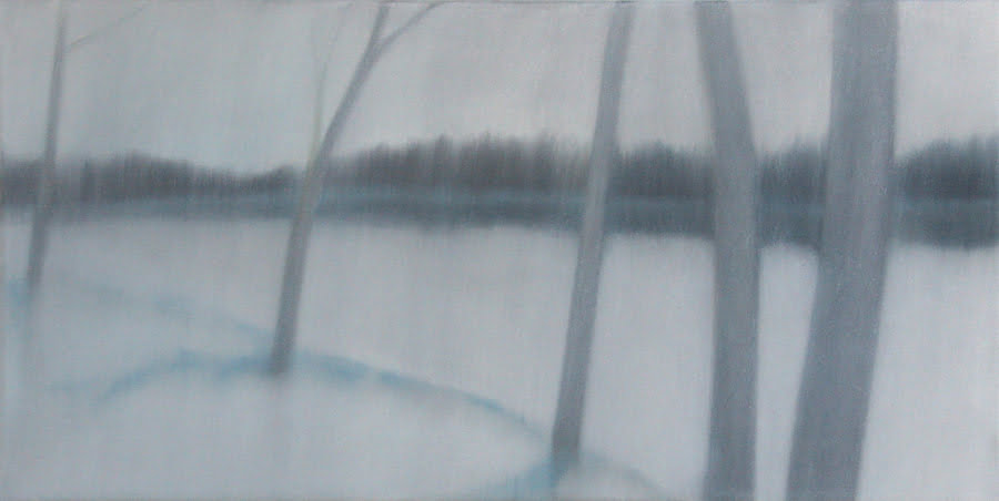 Morning Rise-Grey, oil on canvas, 18" x 36", 2015
