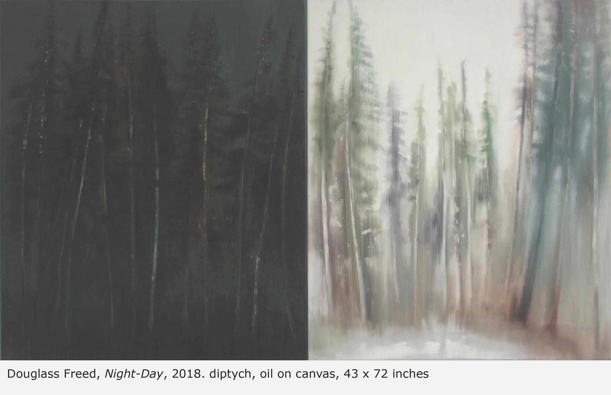 Night-Day, oil on canvas, 43" x 72", 2018