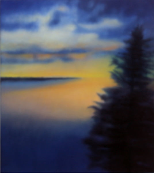 Nightfall Cedar, oil on canvas, 36" x 32", 2015