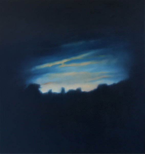Nightfall, Centered Blue, oil on canvas, 38" x 36" , 2015