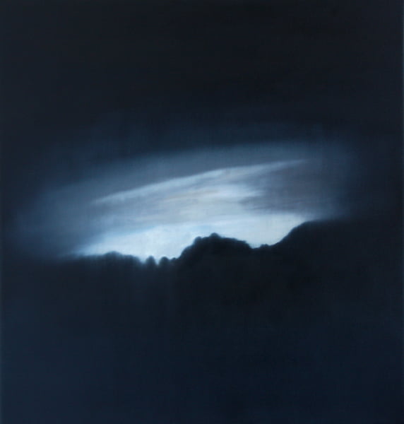 Nightfall, Centered White, oil on canvas, 38" x 36", 2015