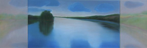 Synchronous, oil on canvas, 32” x 96 3/8” , 2012