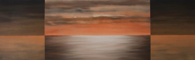Commemorate, oil over gesso on paper, 20" x 60", 2010