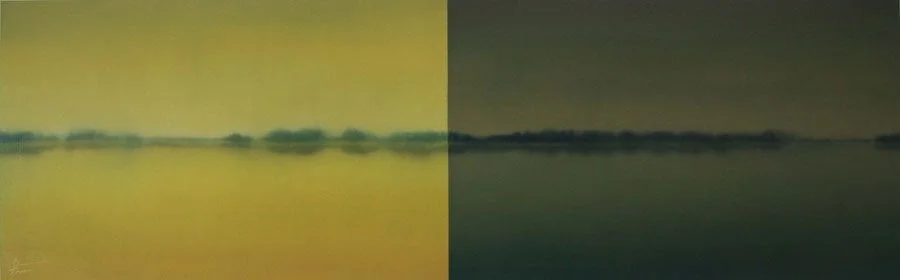 Ofttimes, oil over gesso on paper, 20" x 60", 2010
