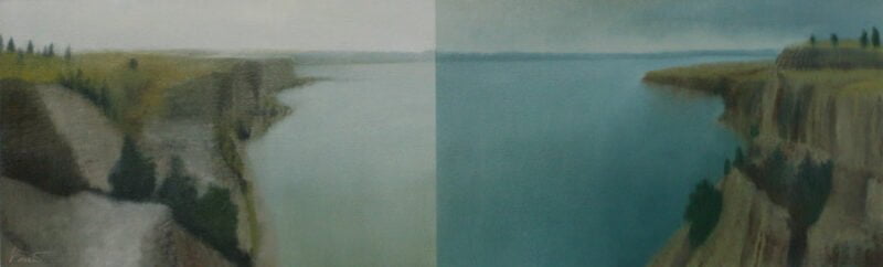 Idle, oil on paper, 20" x 60", 2007