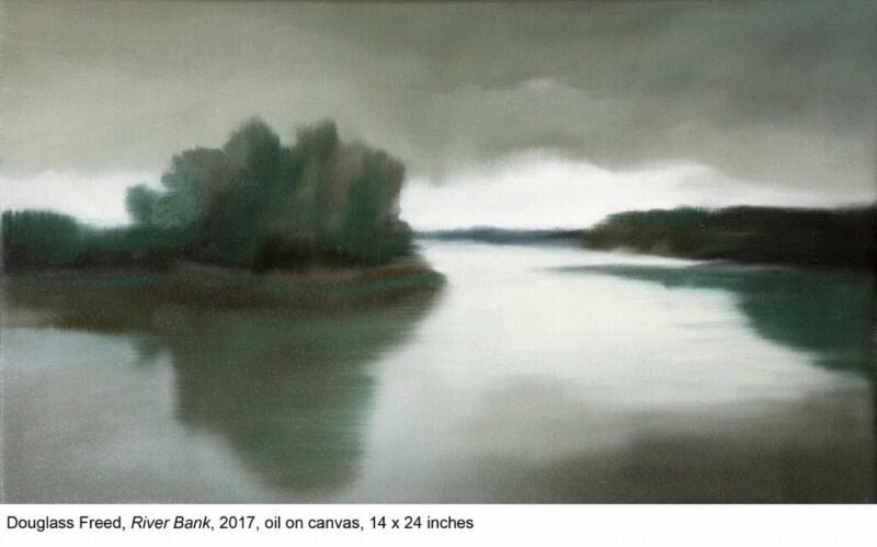 River Bank, oil on canvas, 14 x 24, 2017