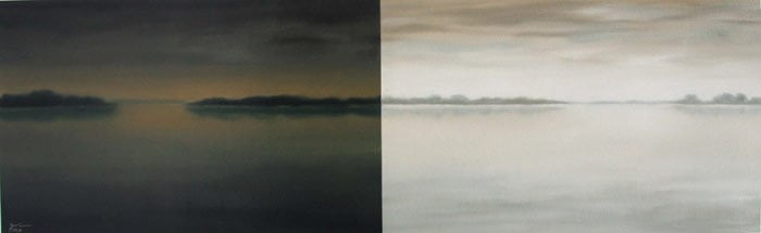 Last, oil over gesso on paper, 20" x 60", 2010
