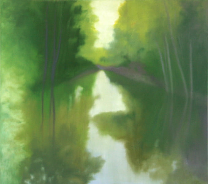 Midday Reflections Emerald, oil on canvas, 48" x 54", 2016
