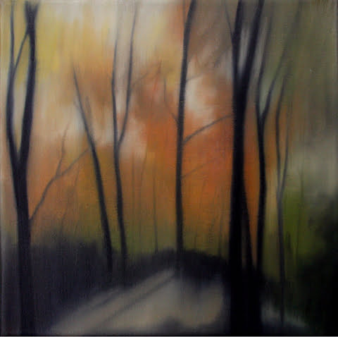 Nightfall, Orange #2, oil on canvas, 18" x 18", 2014