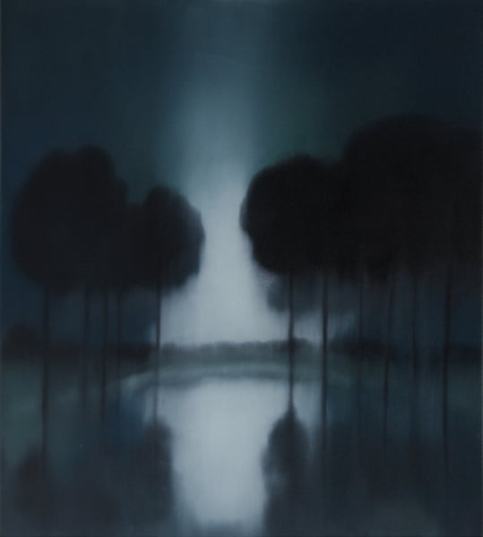 Nightfall, Silver, oil on canvas, 36" x 32", 2014